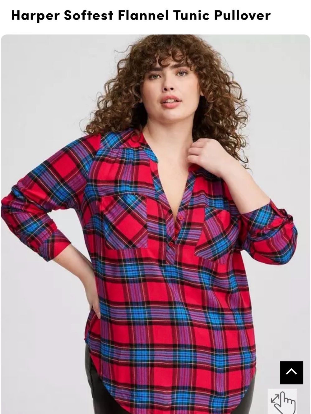 Harper Red and Blue Plaid Flannel Tunic